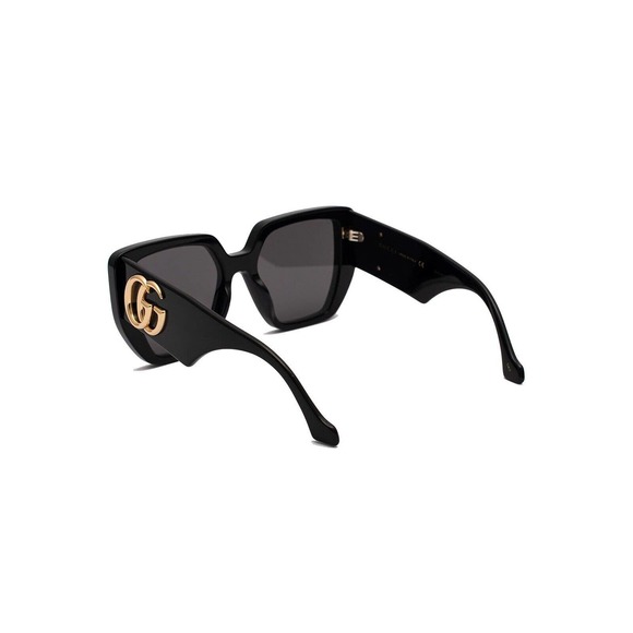 Gucci Sunglasses GG0956S 003 Black Gold Grey Square Woman AUTHENTIC - Picture 5 of 8
